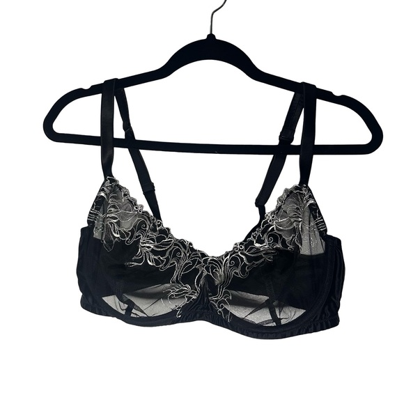 Cacique Other - Cacique sheer sexy LANE BRYANT CACIQUE, 40DD-40E BLACK & WHITE UNLINED LACY BRA
